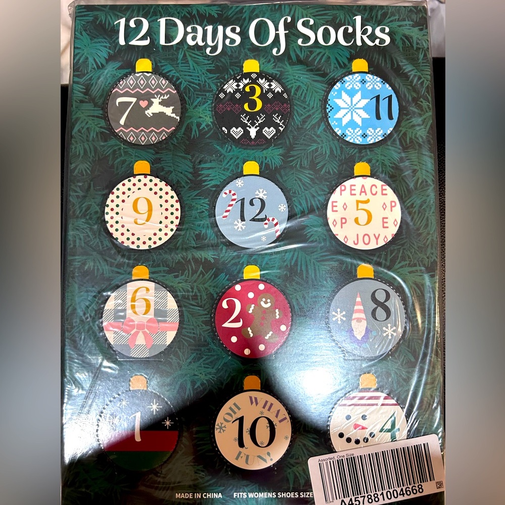 COPY - Brand New Muk Luks 12 Days of Socks - 12 pairs of Womens Christmas socks